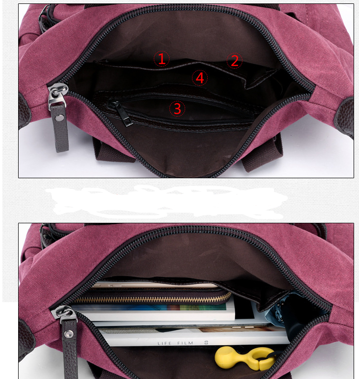 Canvas Shoulder Crossbody Travel Bag