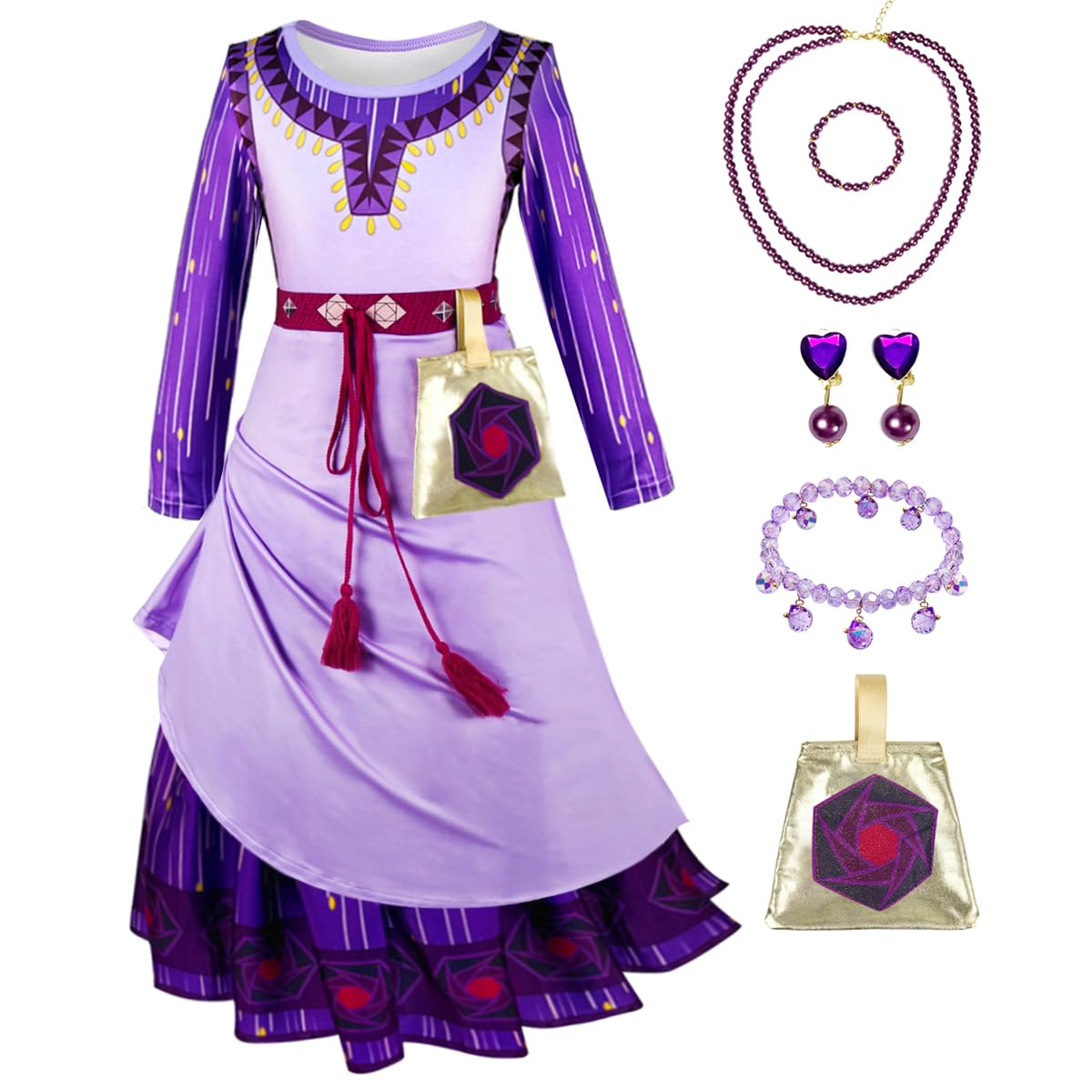 Zalongye Wish Asha costume dress up kid christmas costumes girls princess Asha Dress Cosplay 3-12 years（110）