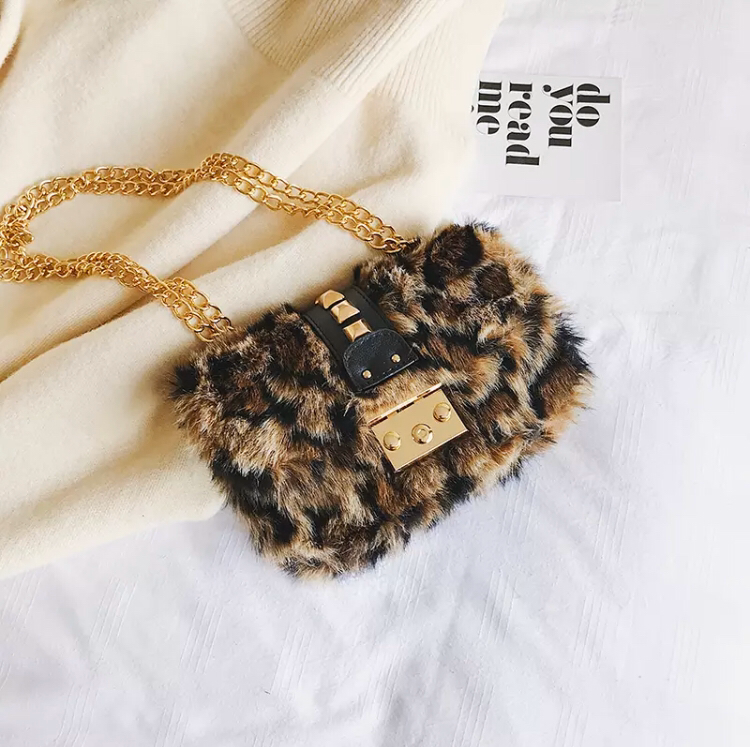Fashionable Plush Crossbody Shoulder Bag