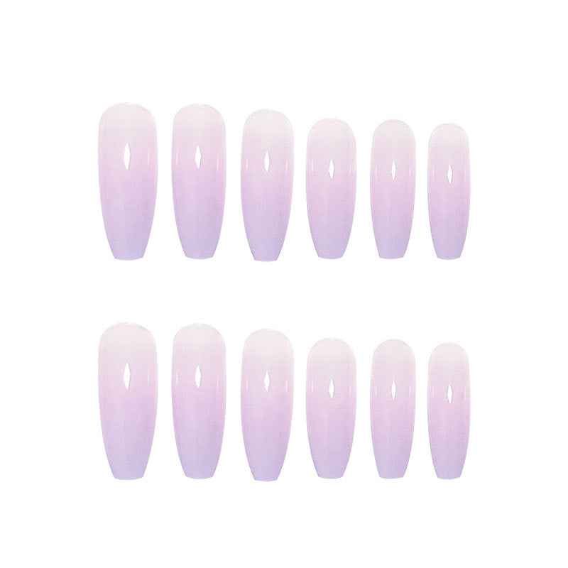 Purple Gradient Wearable Nail Stickers - Extra Long Tips