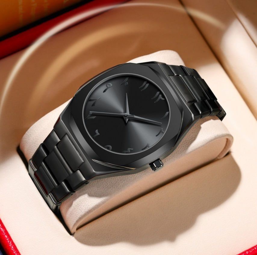 Men's Alloy Arabic Dial Waterproof Watch
