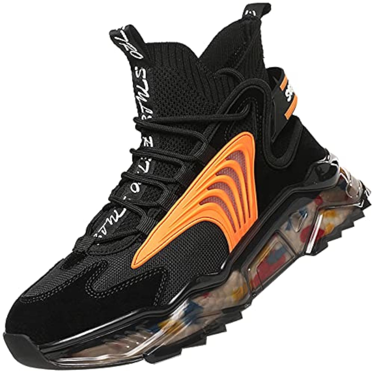 LZDZN Mens Basketball Shoes for Men Sneakers Mens High Top Running Trail Air Sports Athletic Male Walking Black Size 8.5 Boys Women Man Boots