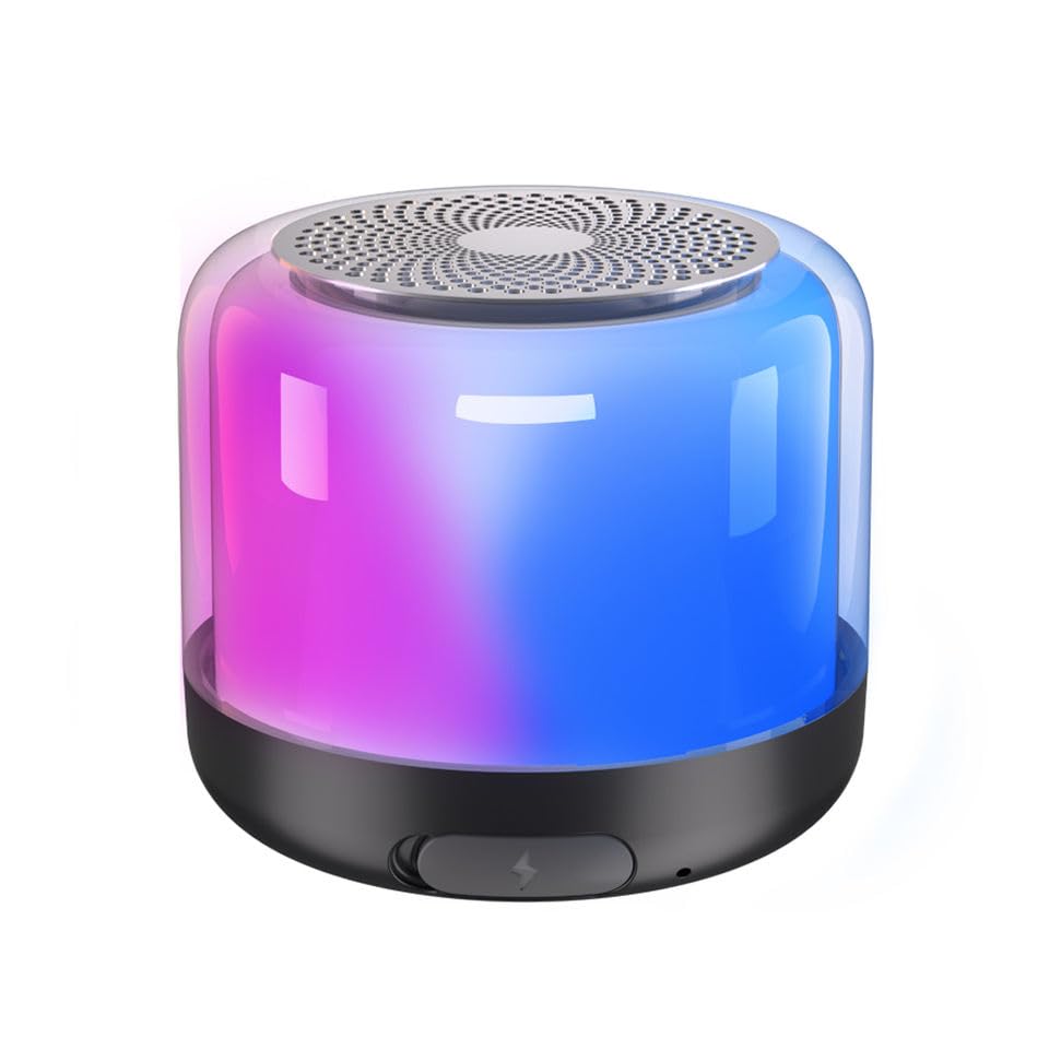 FUAUFAS Portable Bluetooth Speaker with Lights Night Light LED Wireless Speaker Magnetic Waterproof Speaker Multicolor LED Auto-ChangingTWSPerfect Mini Speaker for Shower Home Outdoor