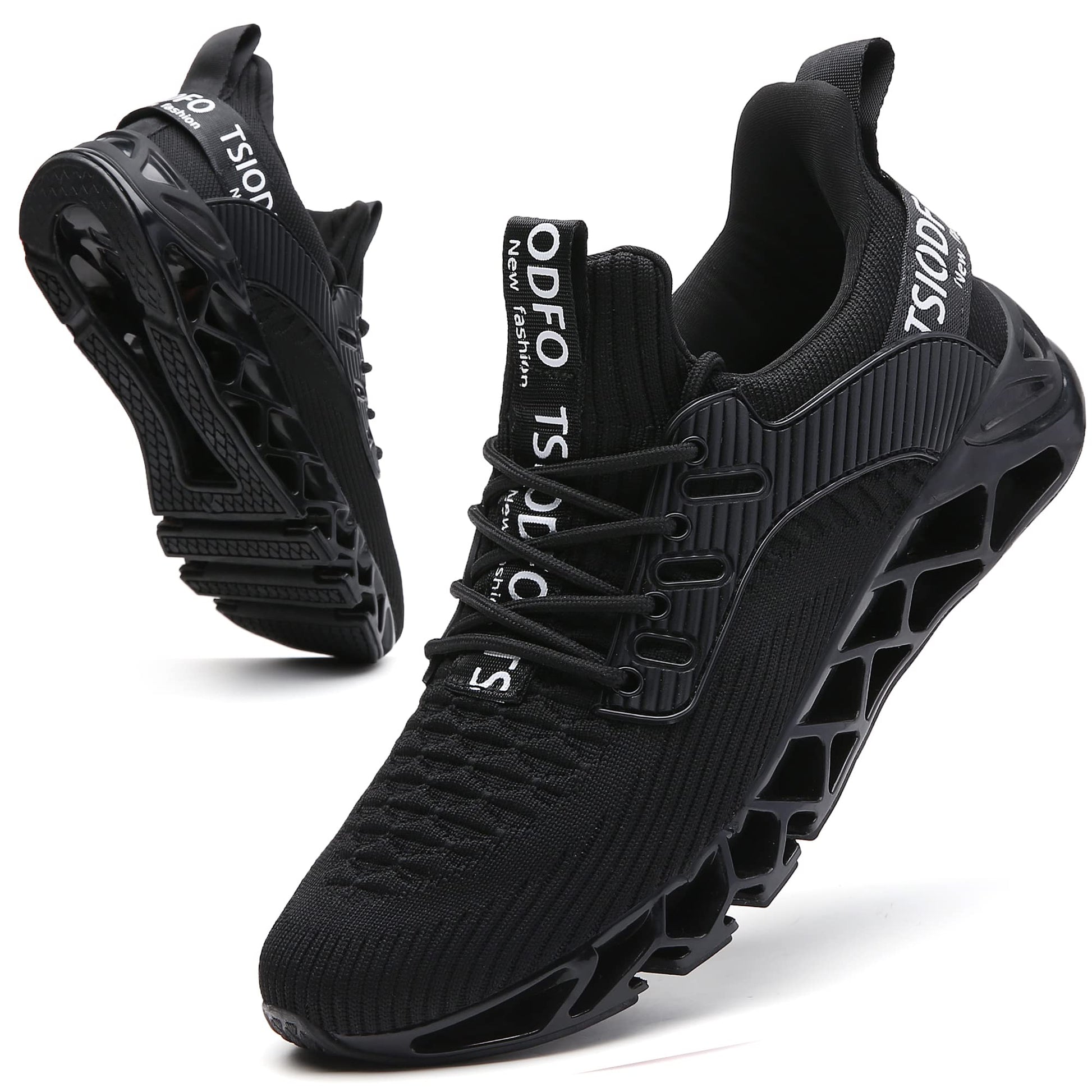 Sneakers for Men Slip on Fashion Casual Sport Running Tennis Athletic Walking Shoes Gym Runner Trail Shoes Non-Slip Jogging Shoe All Black Size 9