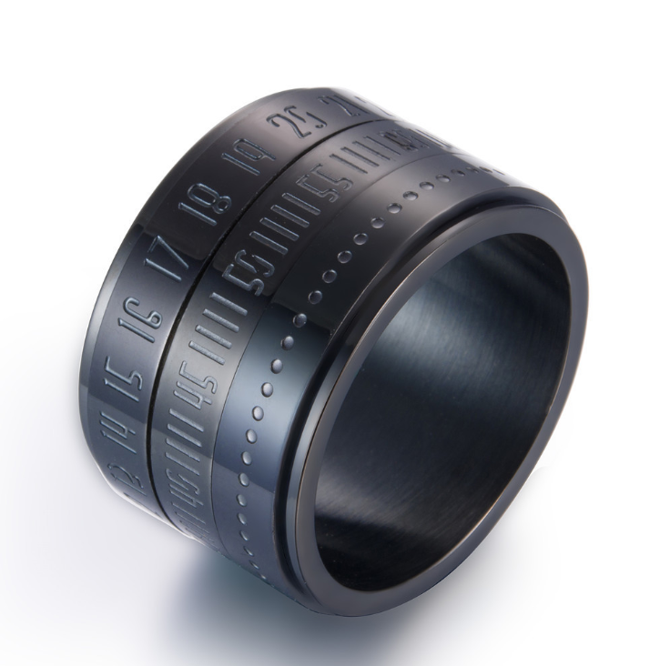 Titanium Steel Rotating Arabic Numeral Ring