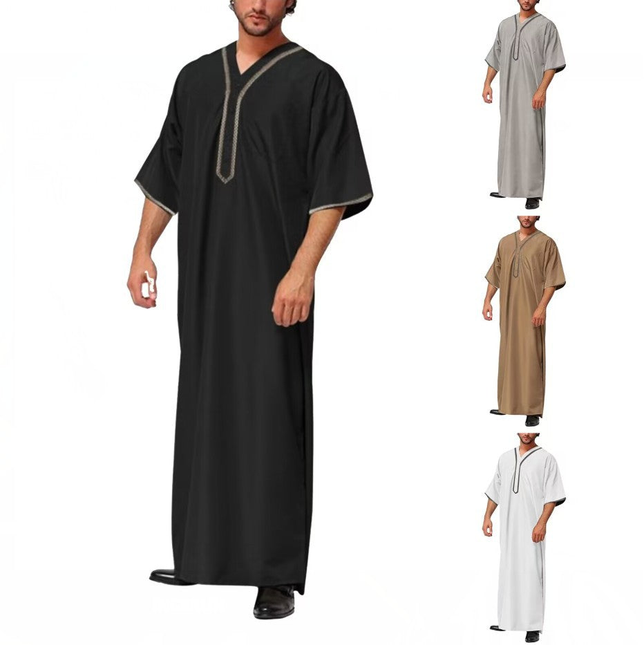 2024 Men’s Loose Long Robe Button Shirt - Arabic Style