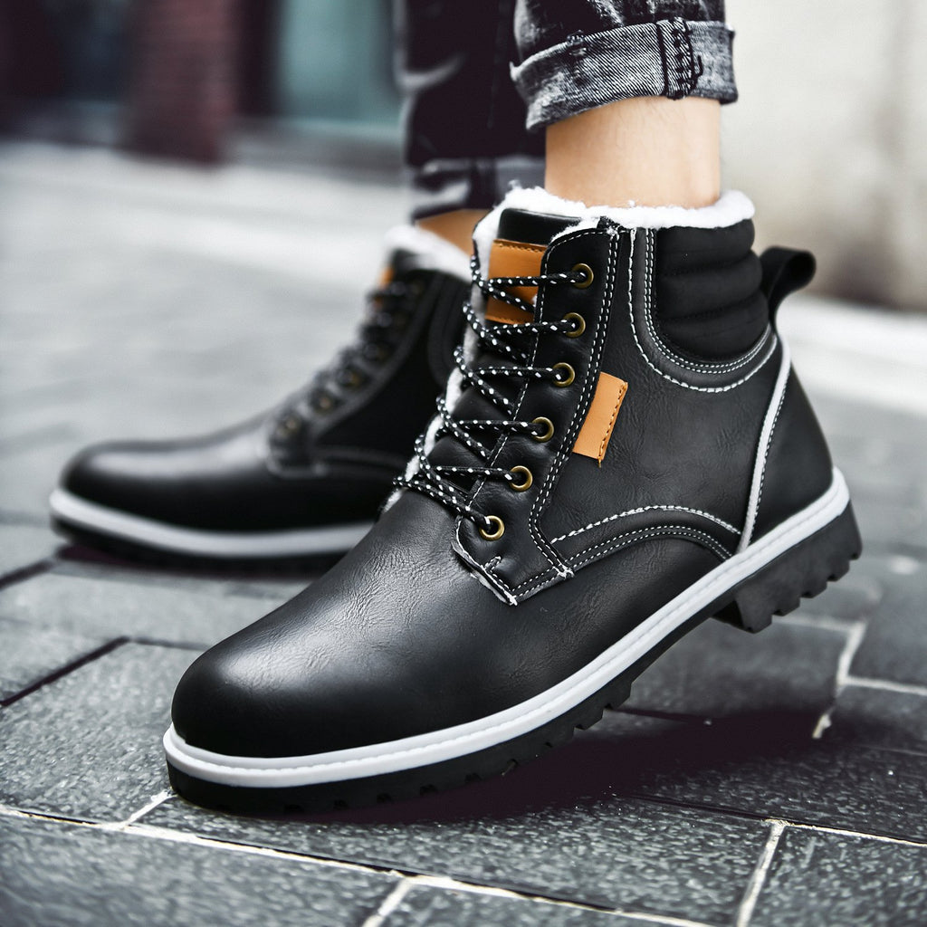 Men's Plus Velvet Thick Winter Martin Boots - Korean Style