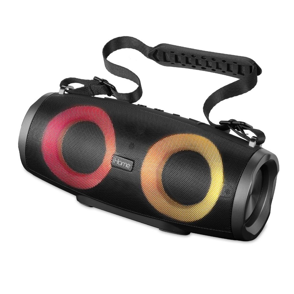 iHome Bluetooth Speaker Boombox with FM Radio and Color Changing Lights Portable and Rechargeable Wireless Speaker (iBT915B.EXv24)