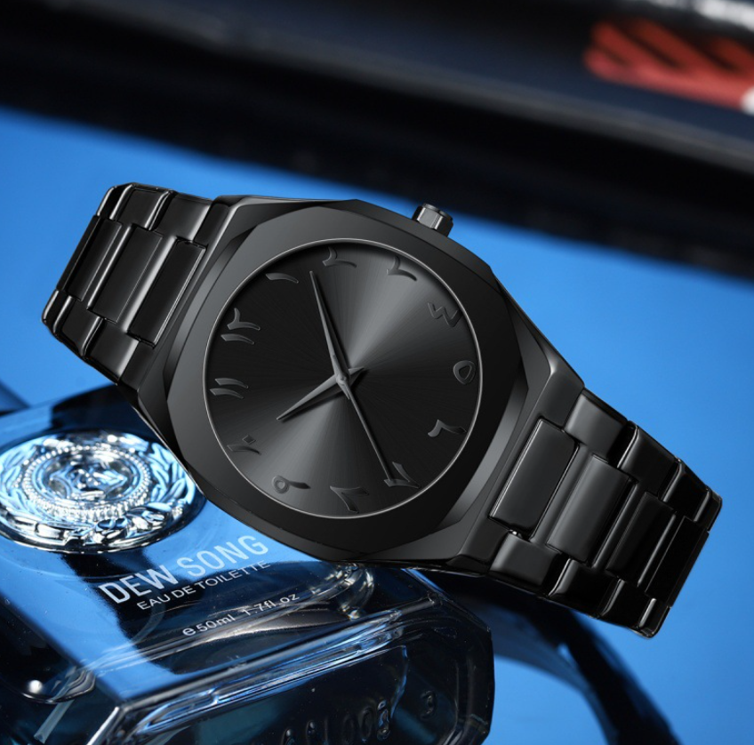 Men's Alloy Arabic Dial Waterproof Watch