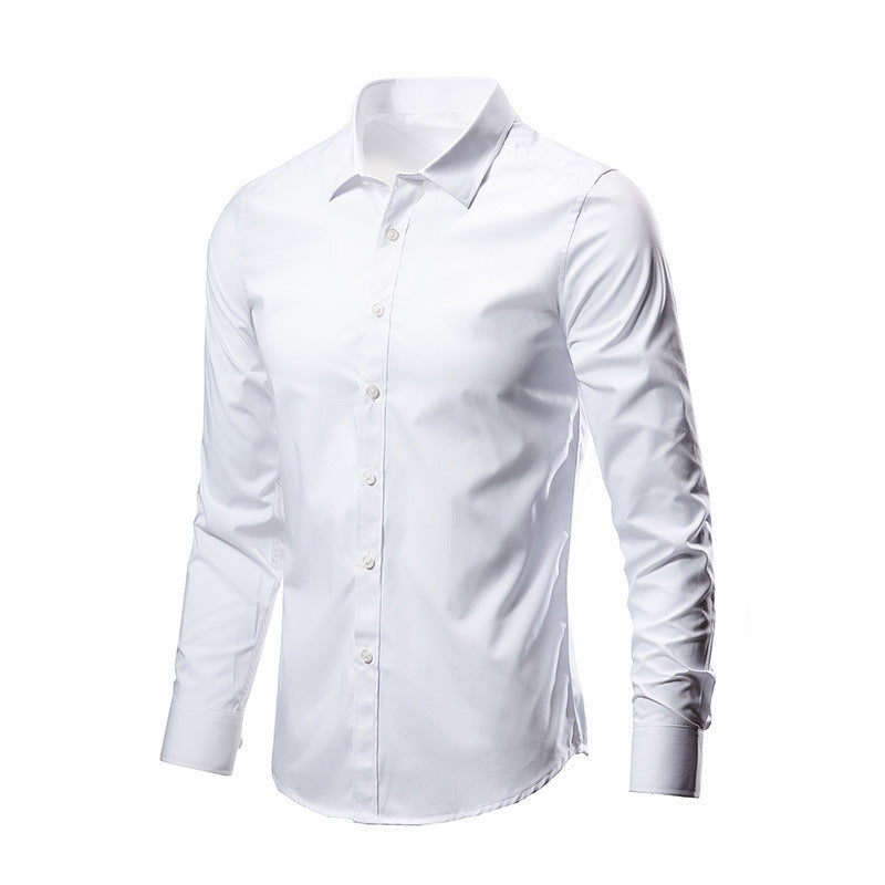 Men's White Long Sleeve Business Dress Shirt