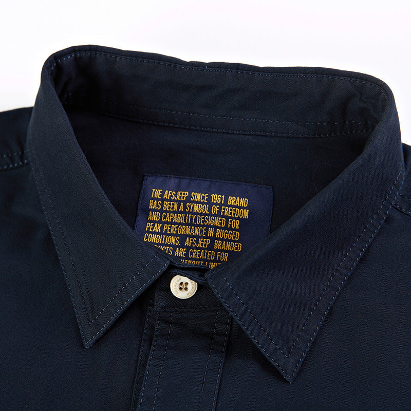 Men's Long Sleeve Cotton Military Casual Shirt
